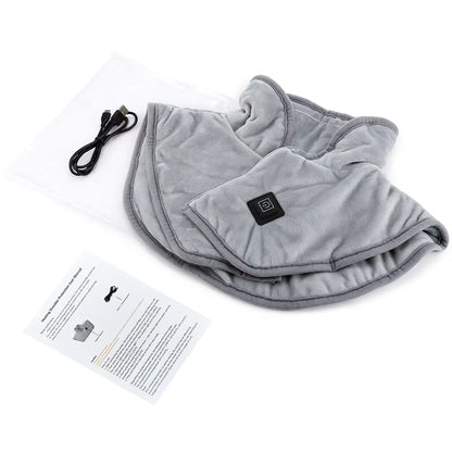 USB Heated Shoulder & Neck Wrap with 3 Temperature Settings – Electric 3-Zone Fast Heating Pad for Stiffness & Tension Relief