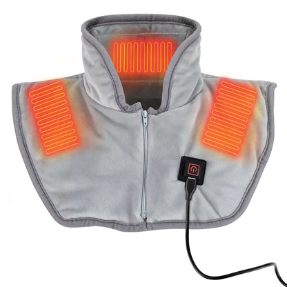 USB Heated Shoulder & Neck Wrap with 3 Temperature Settings – Electric 3-Zone Fast Heating Pad for Stiffness & Tension Relief